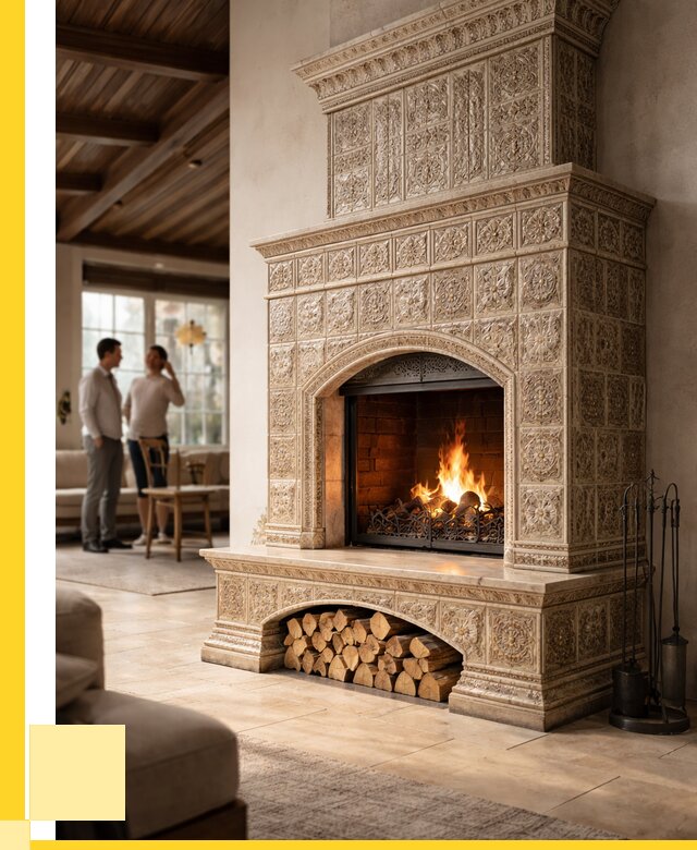 Купить изразцовый камин в Нижневартовске от 259000 р. | ЭриданНжт