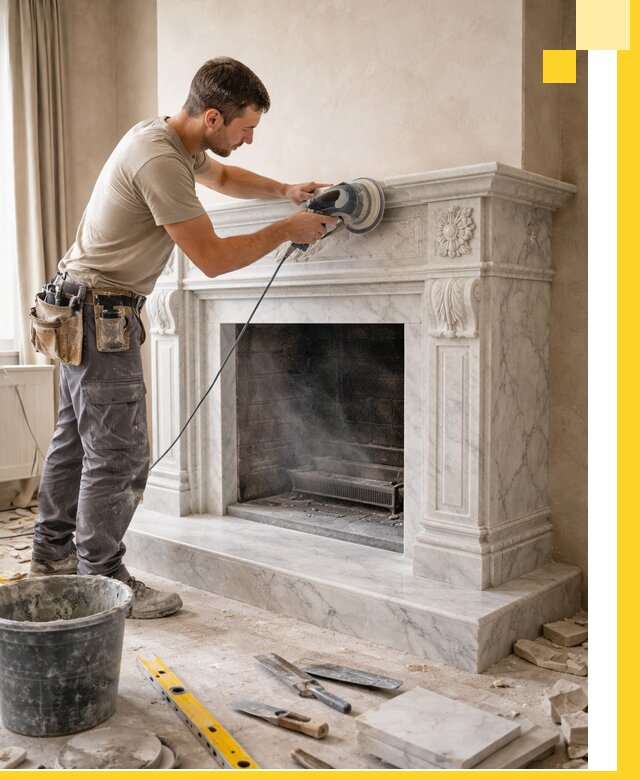 Изготовление и установка мраморных каминов в Нижневартовске под ключ