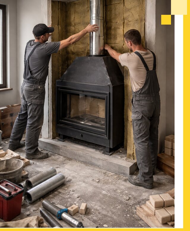 Изготовление и монтаж закрытых каминов в Нижневартовске под ключ