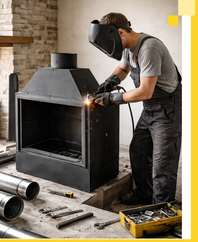 Продажа и установка металлических каминов в Нижневартовске под ключ