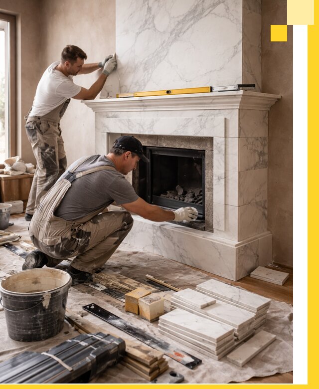 Отделка каминов в Нижневартовске качественные облицовочные работы