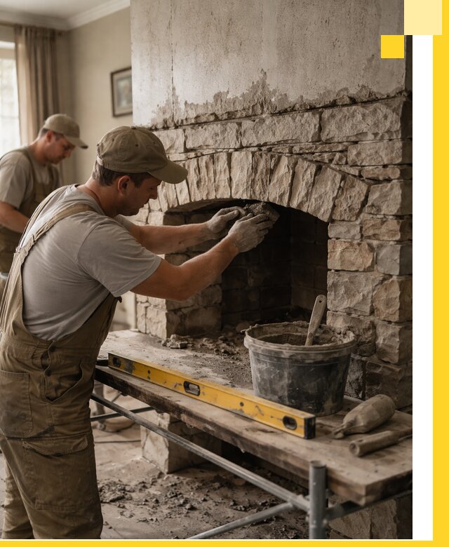 Изготовление каминов под ключ в Нижневартовске, монтаж и отделка