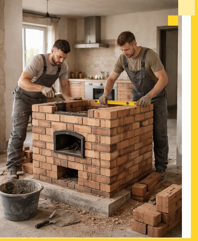 Установка и монтаж печей в частном доме в Нижневартовске под ключ