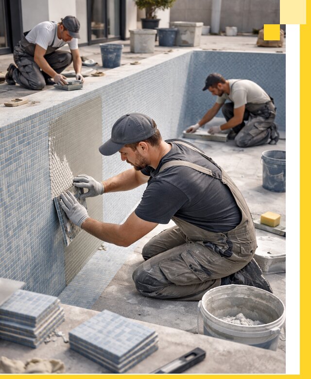 Облицовка бассейнов в Нижневартовске плитка мозаика гидроизоляция