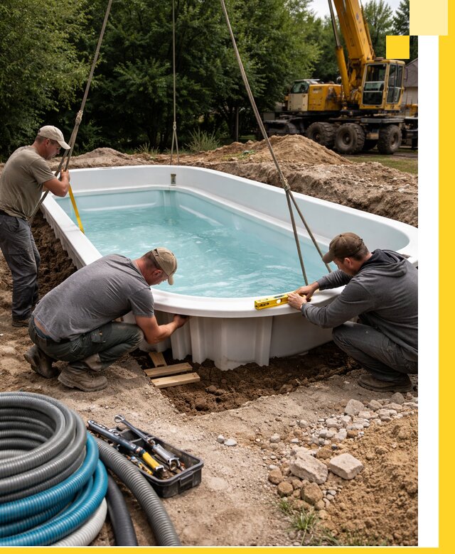 Установка и монтаж композитных бассейнов под ключ в Нижневартовске