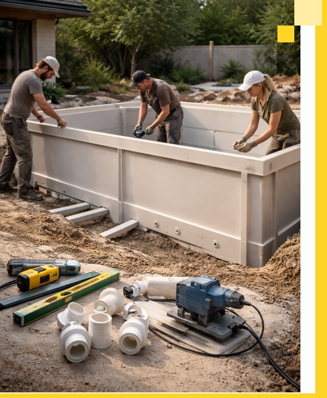 Установка полипропиленовых бассейнов под ключ в Нижневартовске