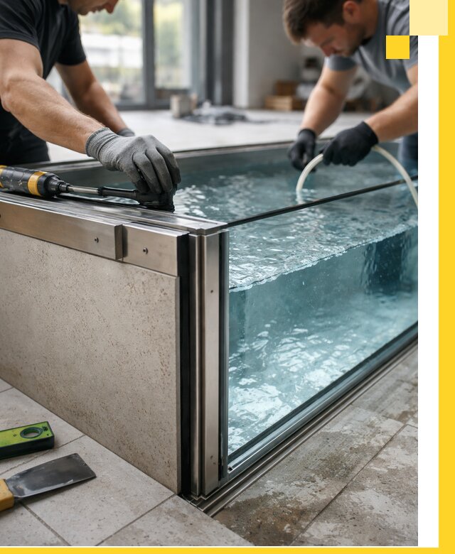 Проектирование и монтаж стеклянных бассейнов в Нижневартовске