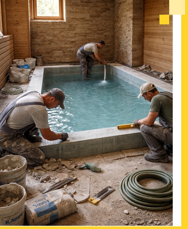 Проектирование и строительство бассейнов для бани в Нижневартовске