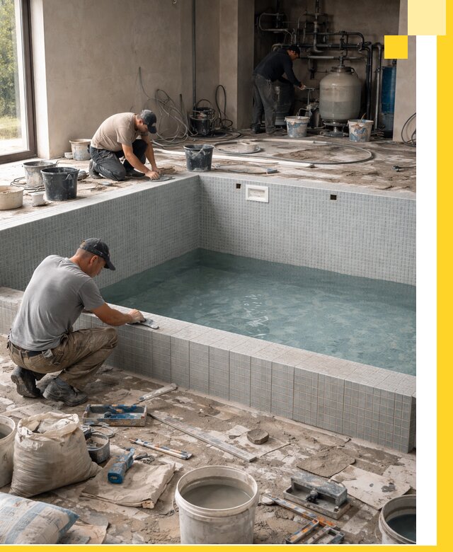 Строительство и монтаж бассейнов в помещении в Нижневартовске