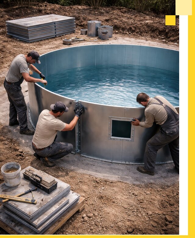 Круглые бассейны под ключ в Нижневартовске проектирование и монтаж