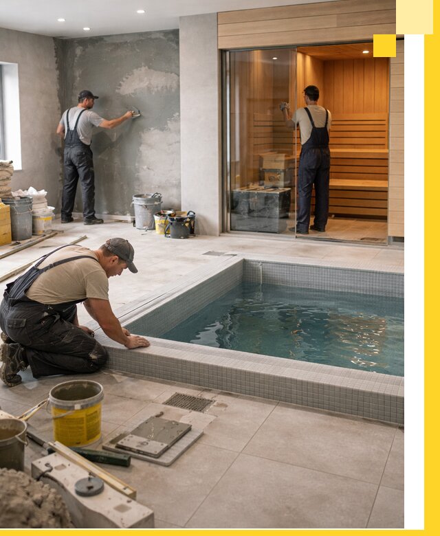 Проектирование и строительство сауны с бассейном в Нижневартовске