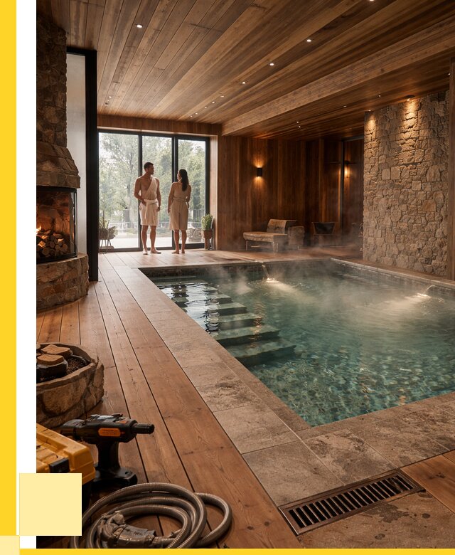 Проекты бань с бассейном под ключ в Нижневартовске от 77700 р., ЭриданНжт