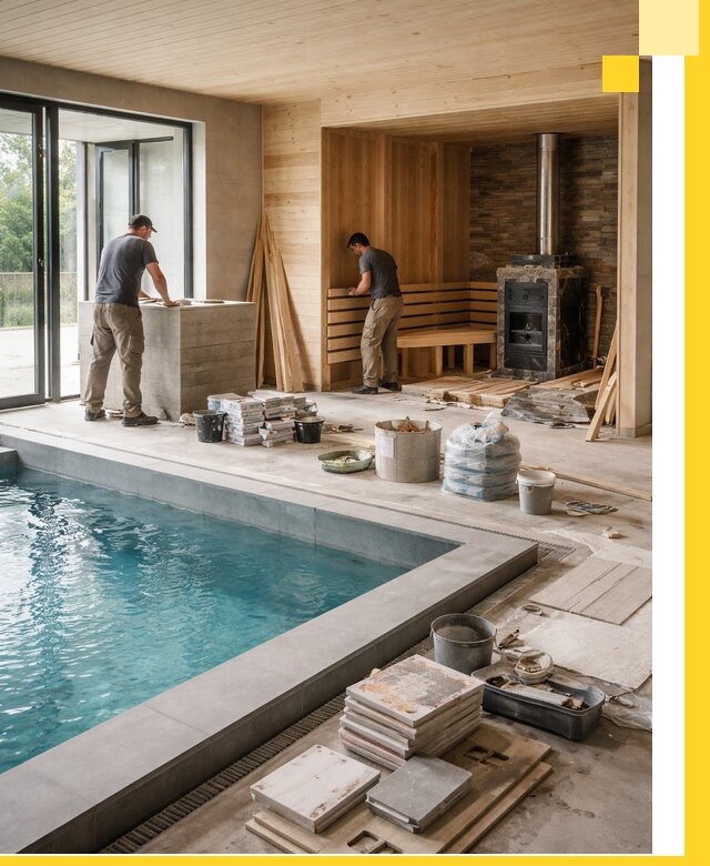 Проектирование и строительство бань с бассейном в Нижневартовске