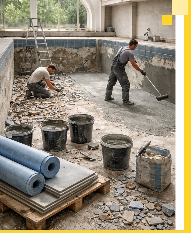 Реконструкция бассейнов в Нижневартовске: ремонт, гидроизоляция