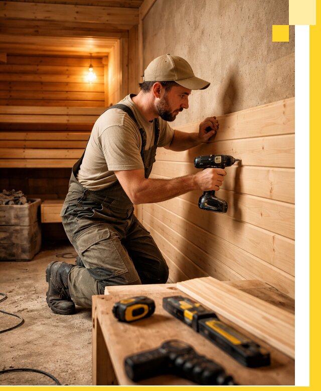 Профессиональная внутренняя отделка бани в Нижневартовске под ключ