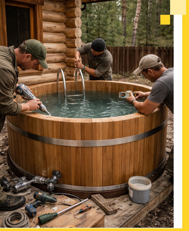 Строительство бань с купелью под ключ и отделкой в Нижневартовске