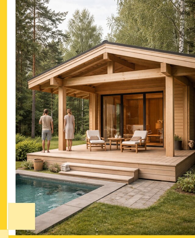 Бани с террасой под ключ в Нижневартовске от 621600 р. | ЭриданНжт